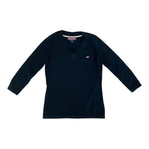 Vineyard Vines Womens Navy V Neck Sweater S